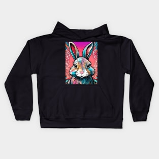 Rainbow Hare #008 Kids Hoodie